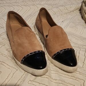 Karl Lagerfeld Tan and Black Slip-On Shoes